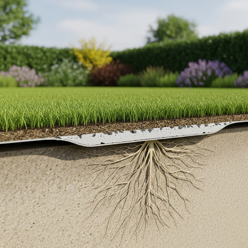 Stops Roots from Penetrating the Grass Base
